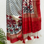 Load image into Gallery viewer, Wind Chime Handblock Cotton Viscose Silk Saree
