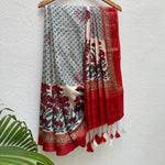 Load image into Gallery viewer, Wind Chime Handblock Cotton Viscose Silk Saree
