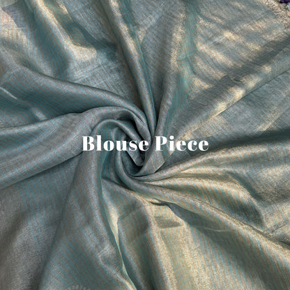 Winter Twig Embroidered Zari Linen Saree