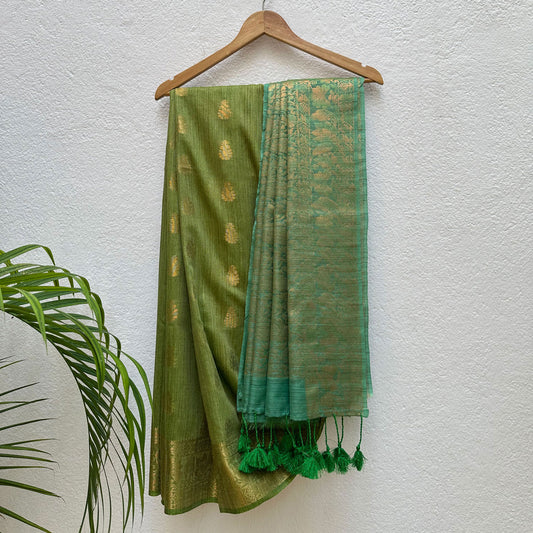Zoya Jacquard Cotton Bamboo Silk Saree