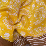 Load image into Gallery viewer, Blazing Yellow Organic Linen Saree
