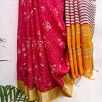 Load image into Gallery viewer, Chinese Red Organic Linen Saree
