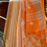 Load image into Gallery viewer, Mandarin Shibori Cotton Linen Saree
