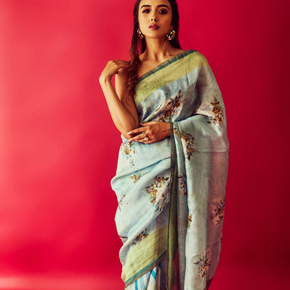 Evergreen Silk Linen Saree