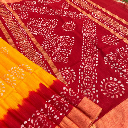 Freesia Batik Cotton Silk Saree