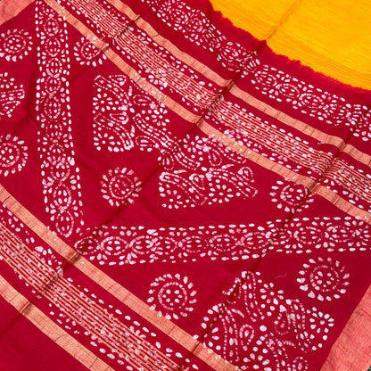 Freesia Batik Cotton Silk Saree