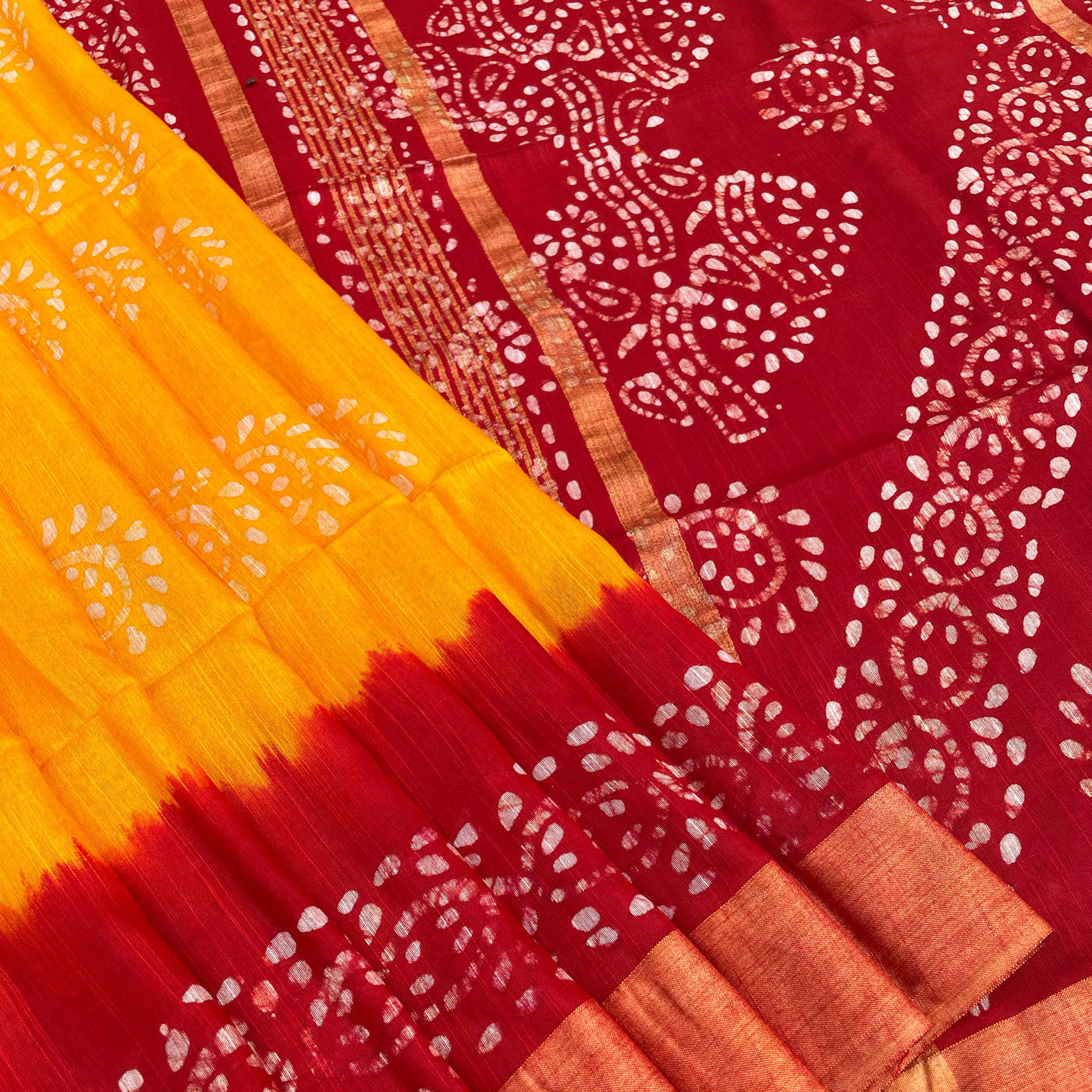 Freesia Batik Cotton Silk Saree