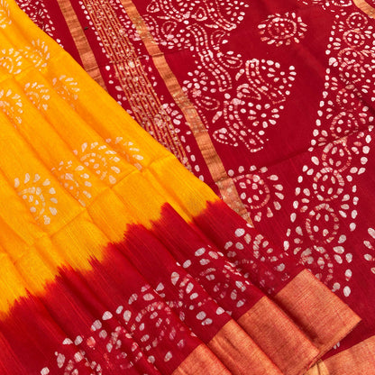 Freesia Batik Cotton Silk Saree