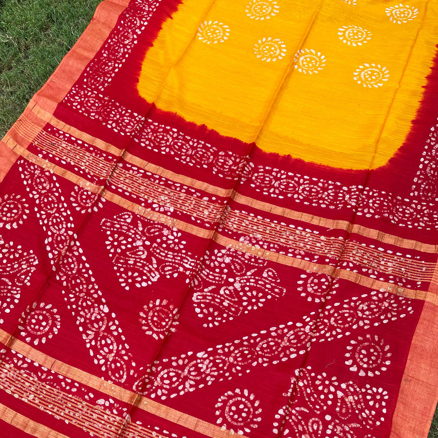 Freesia Batik Cotton Silk Saree
