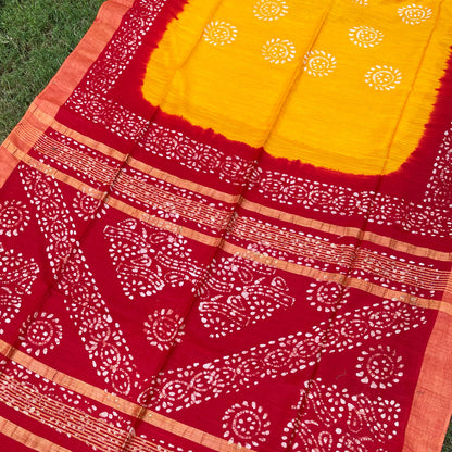 Freesia Batik Cotton Silk Saree