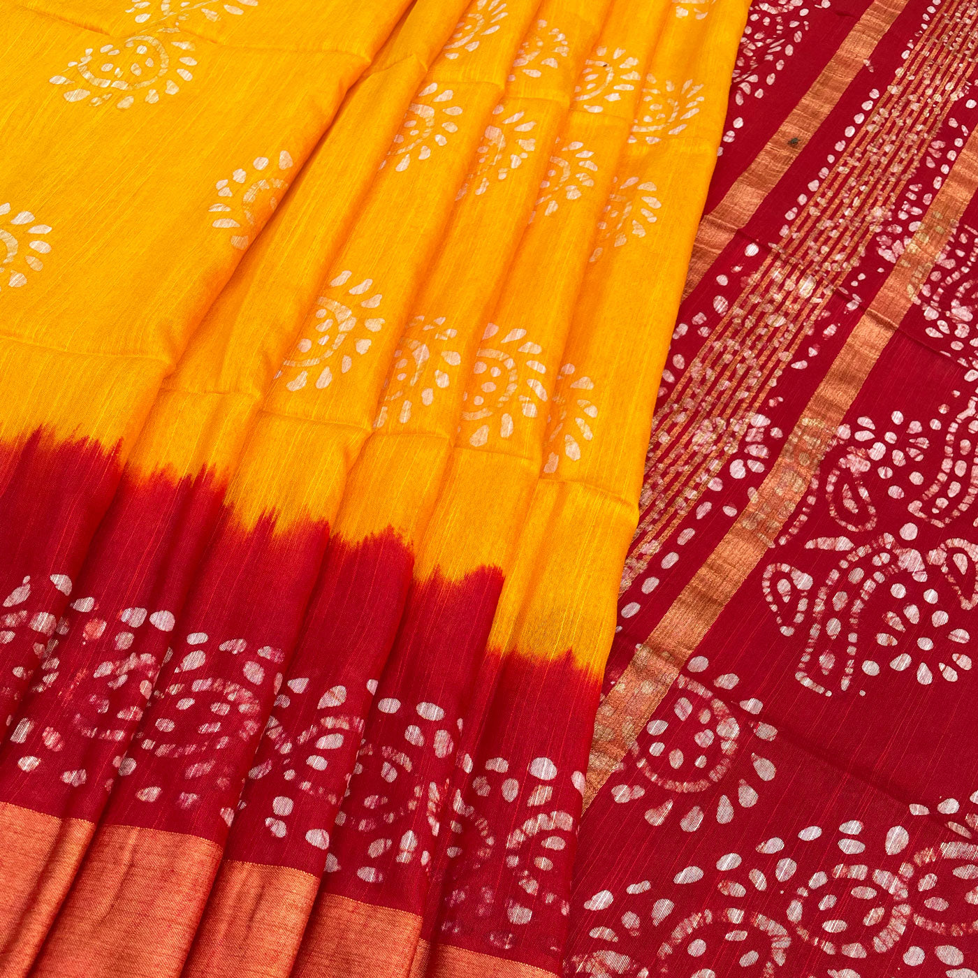 Freesia Batik Cotton Silk Saree