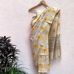 Load image into Gallery viewer, Freesia Bloom Embroidered Tussar Georgette Silk Saree
