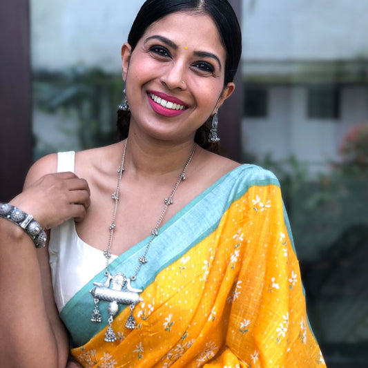 Gold Fusion Organic Linen Saree