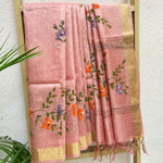 Load image into Gallery viewer, Hand Painted and embroidered Silk Saree
