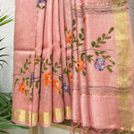 Load image into Gallery viewer, Hand Painted and embroidered Silk Saree
