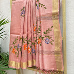 Load image into Gallery viewer, Hand Painted and embroidered Silk Saree
