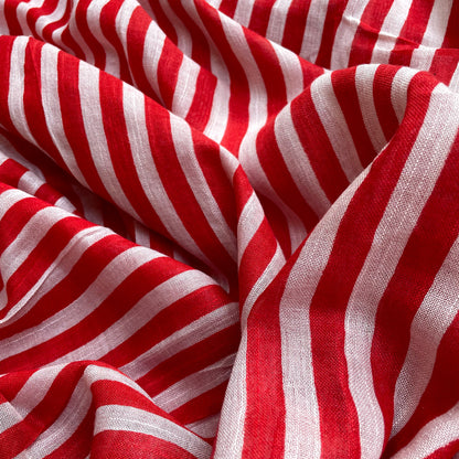 Lollipop Red Organic Linen Saree