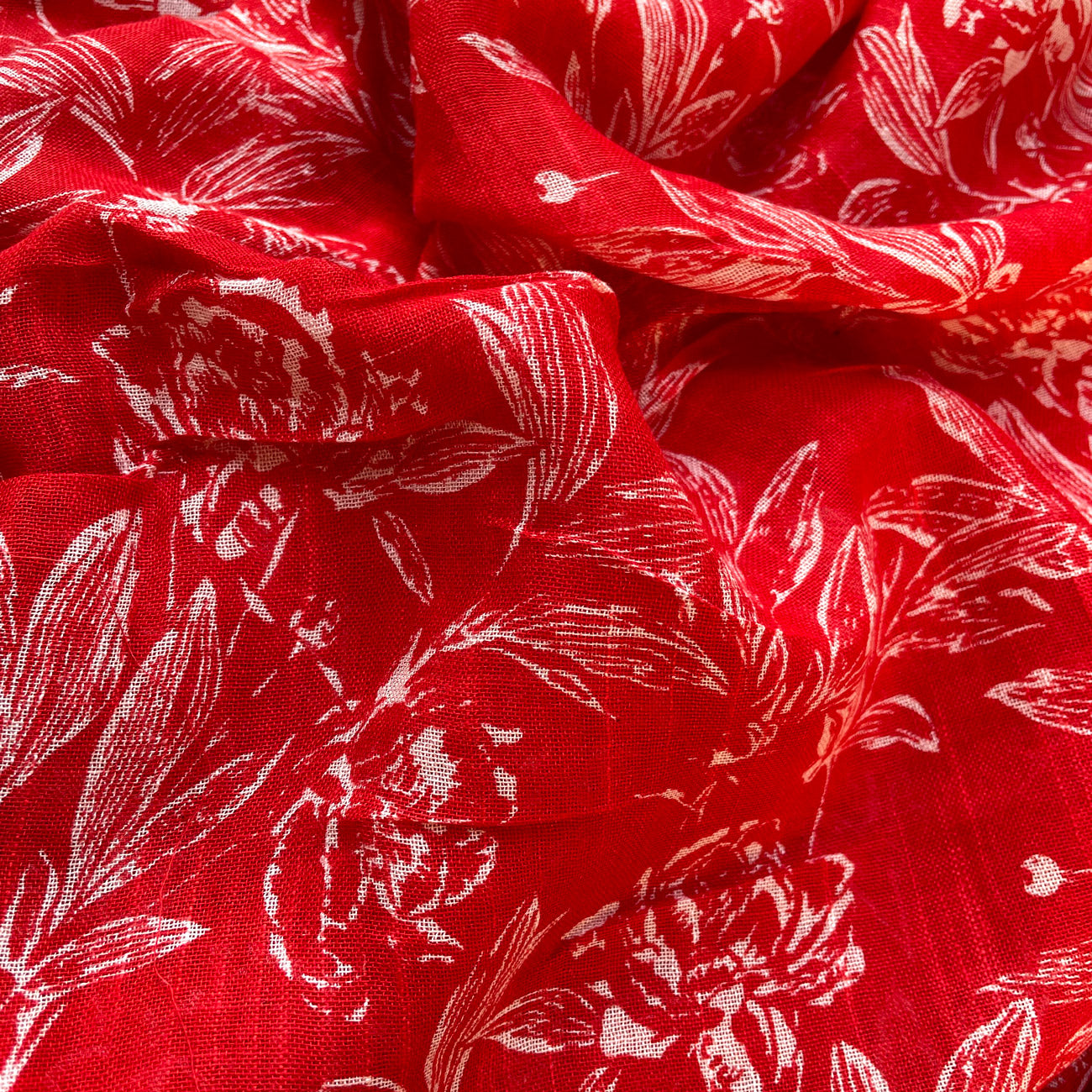 Lollipop Red Organic Linen Saree