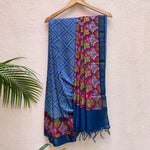Load image into Gallery viewer, Palace Blue Bandhej-Patola Cotton Silk Saree
