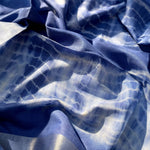 Load image into Gallery viewer, Ripples Indigo Shibori Cotton Linen Saree
