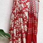 Load image into Gallery viewer, Red Organic Linen Saree_polka dot
