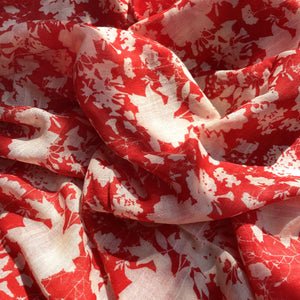 Red Floral Silhouette Printed Saree