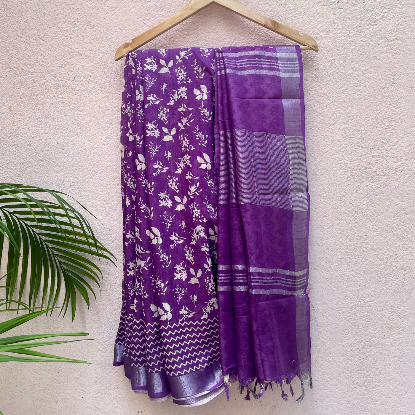 Royal Purple Organic Linen Saree