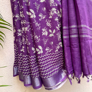 Royal Purple Organic Linen Saree