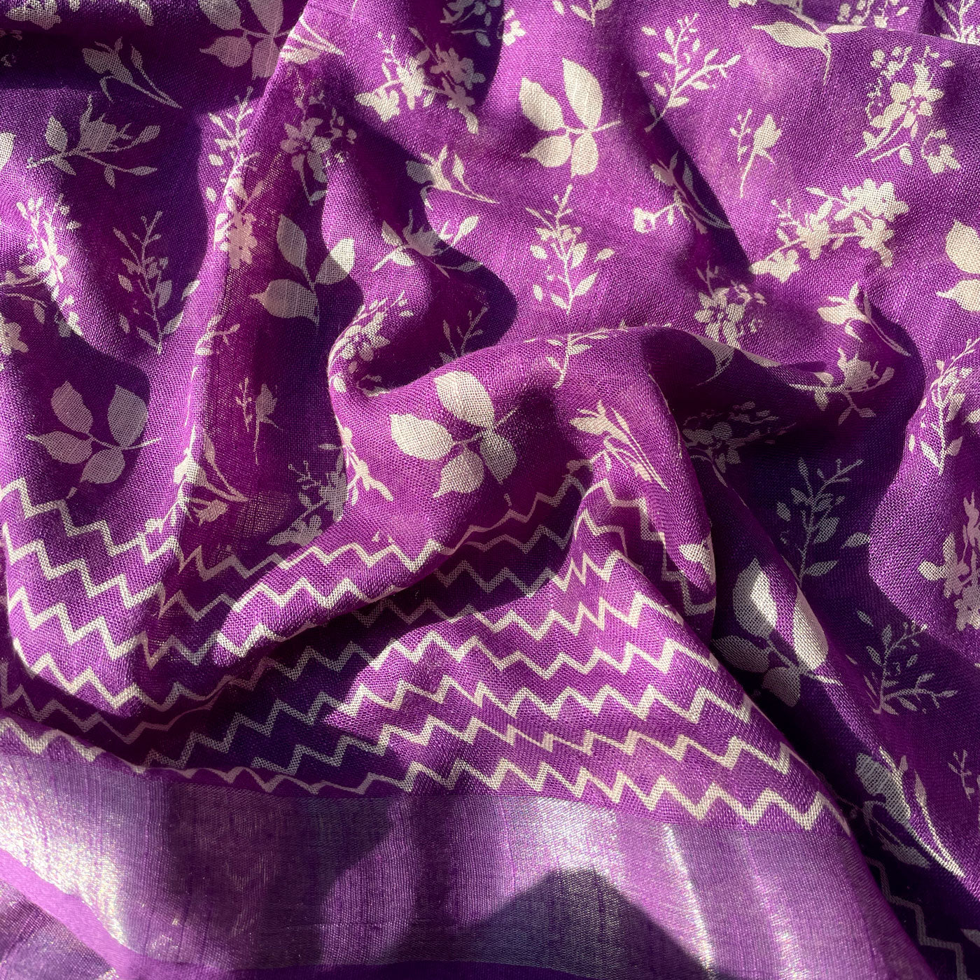 Royal Purple Organic Linen Saree