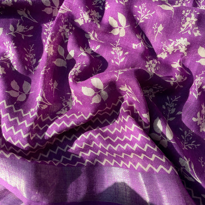 Royal Purple Organic Linen Saree