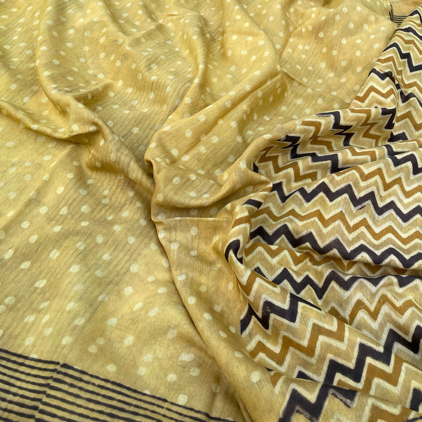 Saanjh Cotton Silk Hand Block Printed Saree
