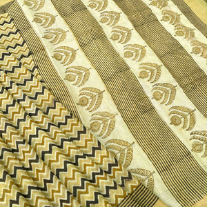 Saanjh Cotton Silk Hand Block Printed Saree