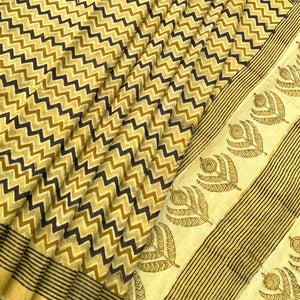 Saanjh Cotton Silk Hand Block Printed Saree