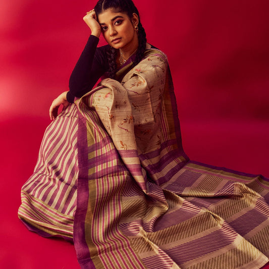 Totally Lit - Desi Tussar Silk Saree