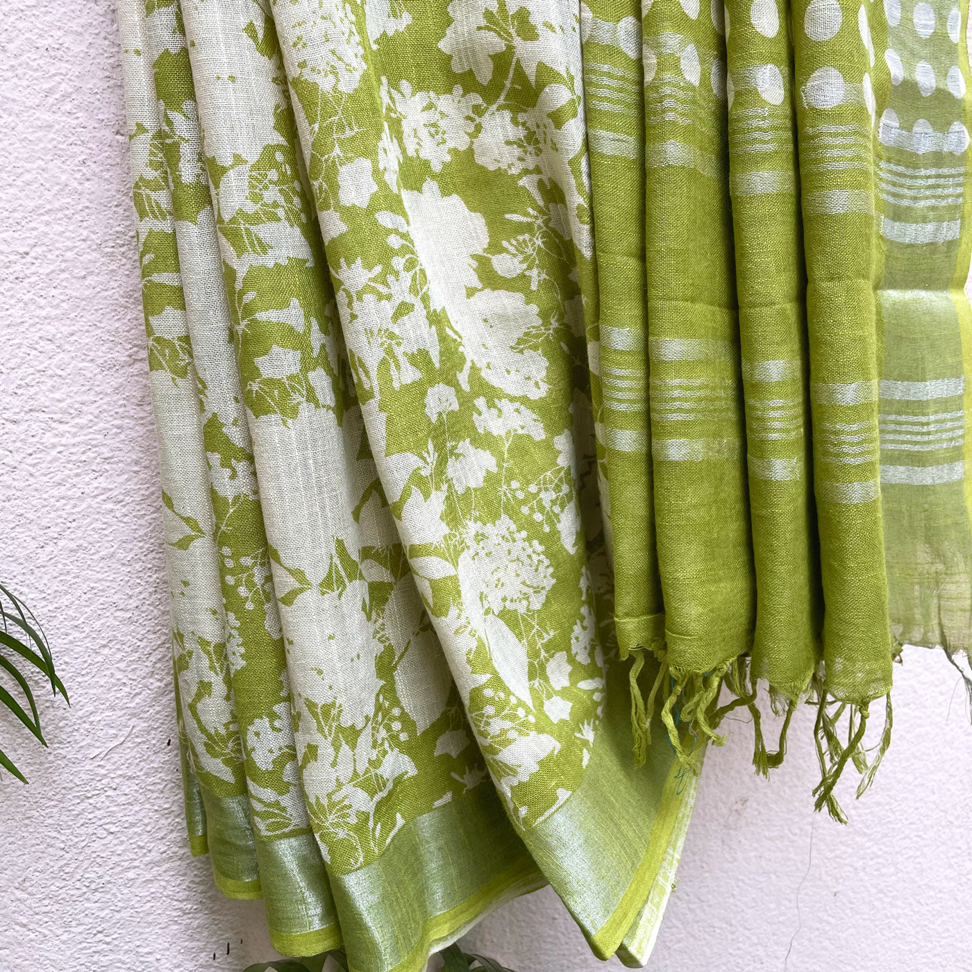 Wild Lime Organic Linen Saree