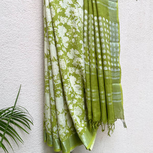 Wild Lime Organic Linen Saree