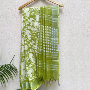 Wild Lime Organic Linen Saree